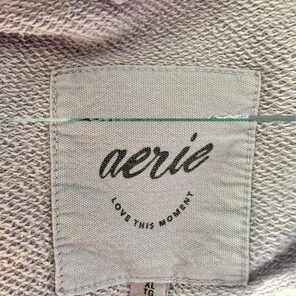 Aerie LumberJane Fleece Button Up Oversized Shirt in a purple color variant XL - Picture 4 of 10